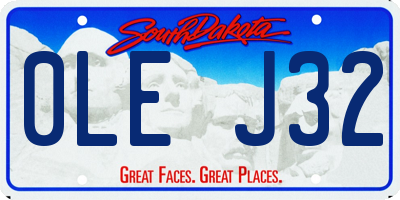 SD license plate 0LEJ32