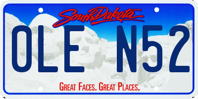 SD license plate 0LEN52