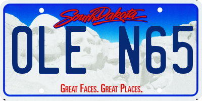 SD license plate 0LEN65