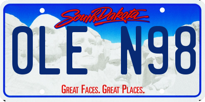 SD license plate 0LEN98