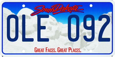 SD license plate 0LEO92