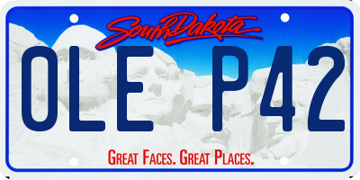 SD license plate 0LEP42