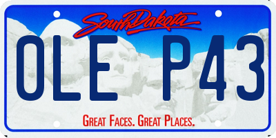 SD license plate 0LEP43