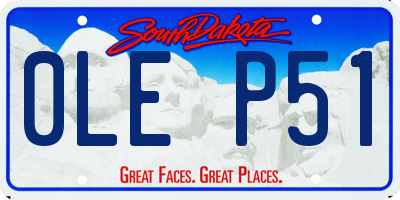 SD license plate 0LEP51