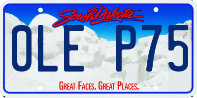 SD license plate 0LEP75