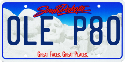 SD license plate 0LEP80