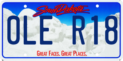 SD license plate 0LER18