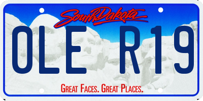 SD license plate 0LER19