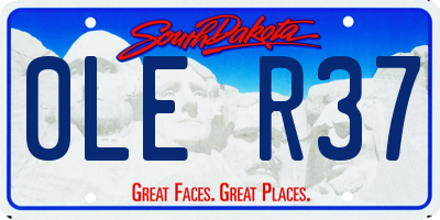 SD license plate 0LER37