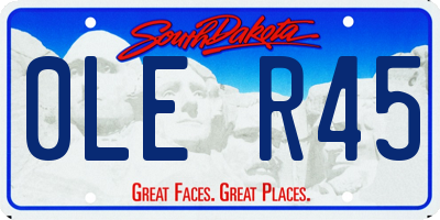 SD license plate 0LER45