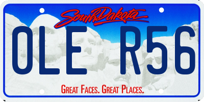 SD license plate 0LER56