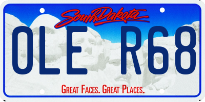 SD license plate 0LER68