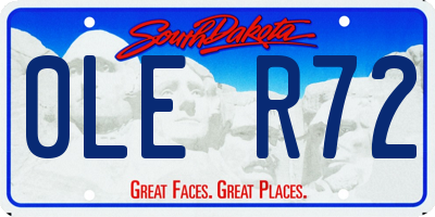 SD license plate 0LER72