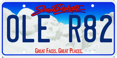 SD license plate 0LER82