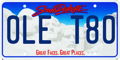 SD license plate 0LET80