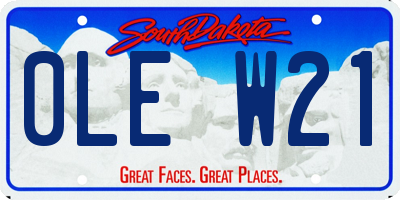 SD license plate 0LEW21
