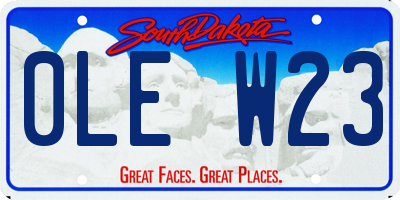 SD license plate 0LEW23