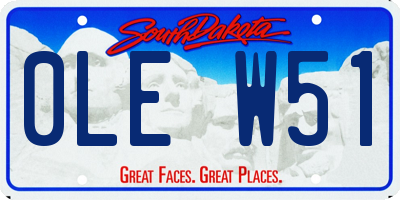 SD license plate 0LEW51