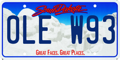 SD license plate 0LEW93