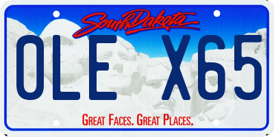 SD license plate 0LEX65
