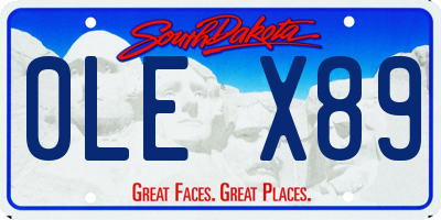 SD license plate 0LEX89