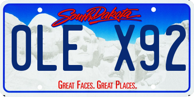 SD license plate 0LEX92