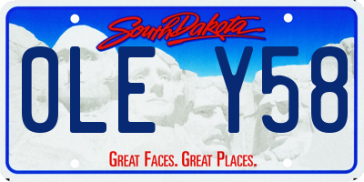 SD license plate 0LEY58