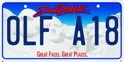 SD license plate 0LFA18