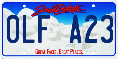 SD license plate 0LFA23