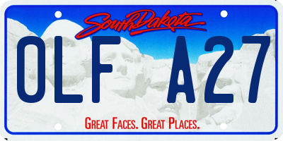 SD license plate 0LFA27