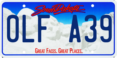 SD license plate 0LFA39