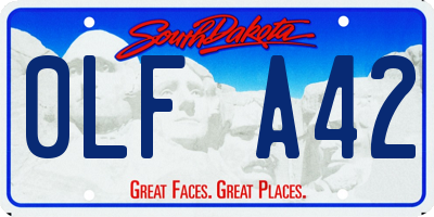 SD license plate 0LFA42