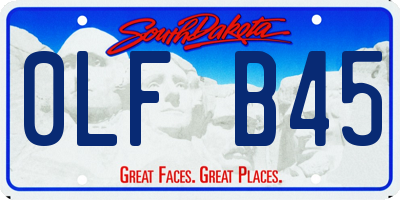 SD license plate 0LFB45