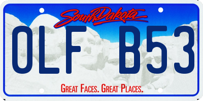 SD license plate 0LFB53
