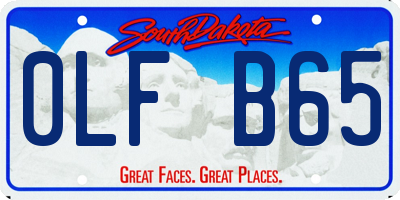 SD license plate 0LFB65