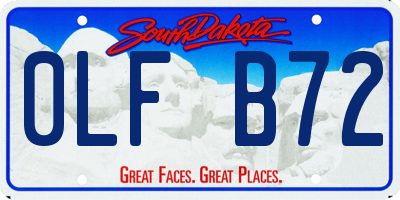 SD license plate 0LFB72