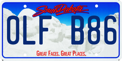 SD license plate 0LFB86