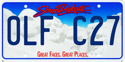 SD license plate 0LFC27
