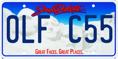 SD license plate 0LFC55