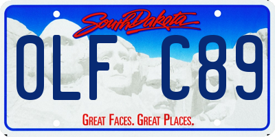 SD license plate 0LFC89