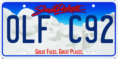 SD license plate 0LFC92