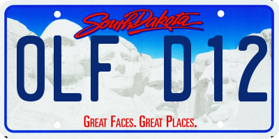 SD license plate 0LFD12