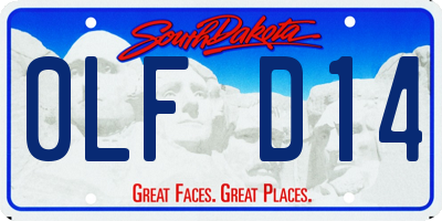 SD license plate 0LFD14