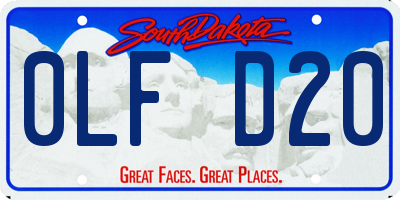 SD license plate 0LFD20
