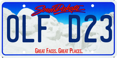 SD license plate 0LFD23