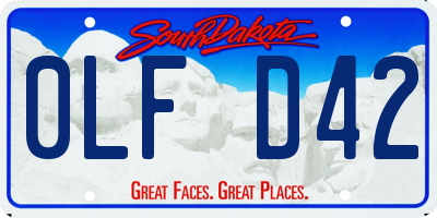 SD license plate 0LFD42