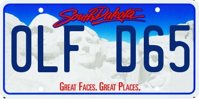 SD license plate 0LFD65