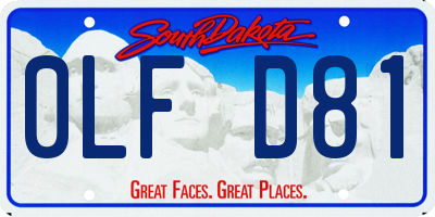 SD license plate 0LFD81