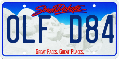 SD license plate 0LFD84