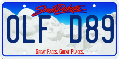 SD license plate 0LFD89